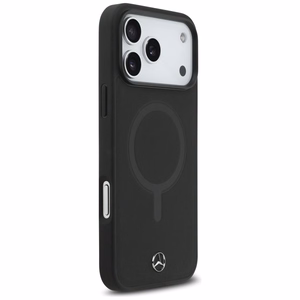Mercedes Plain Smooth Nahkainen MagSafe Suojakuori iPhone 17 Pro Max:lle - Musta