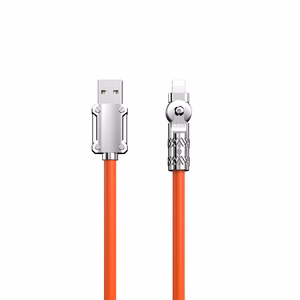 Dudao L24AL USB-A - Lightning kulmittainen Kaapeli 180 asteen kierrolla 30W 1m - oranssi