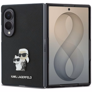 Musta Karl Lagerfeld Saffiano K&C Pin -suojakuori Samsung Galaxy Z Fold8 -mallille