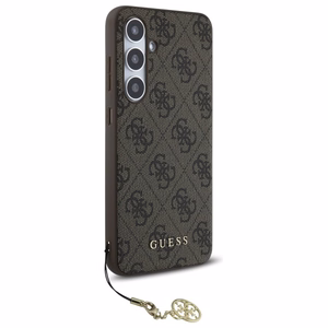 Guess GUHCS24FEGF4GBR S24 FE S721 ruskea kovakotelo 4G Charms Collection