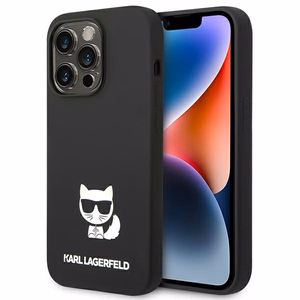 Karl Lagerfeld KLHCP14XSLCTBK iPhone 14 Pro Max 6.7 kovakuori musta / musta Silicone Choupette Body
