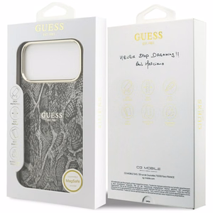 Guess Python Pattern MagSafe -suojakuori iPhone 17 Pro Max - musta