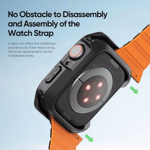 Dux Ducis TAMO Suojakuori Apple Watch series 10 46 mm:lle läpinäkyvä mustalla