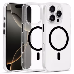 Glossy MagSafe Clear Case iPhone 15 Pro Max:lle musta