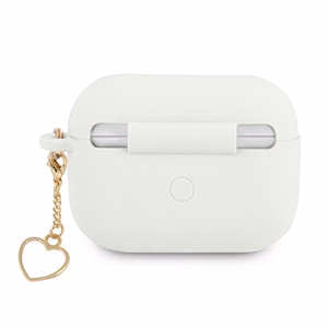 Guess GUAPLSCHSH AirPods Pro suojakuori valkoinen/valkoinen Silikoni Charm Heart Collection -mallisto