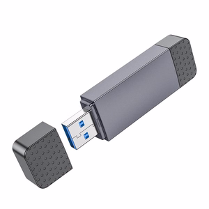 Hoco HB45 Muistikortinlukija USB-C/USB-A 2-in-1 USB2.0 Harmaa