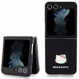 Hello Kitty Metal Logo Kitty Head Suojakuori Samsung Galaxy Z Flip 5:lle - musta