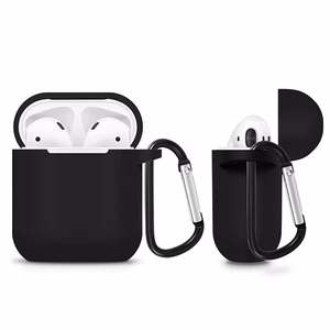 Silikonisuojakuori AirPods-kuulokkeille - tyyppi 1 - musta
