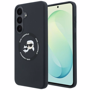 Karl Lagerfeld Silicone Karl&Choupette Heads MagSafe -suojakuori Samsung Galaxy S26 FE – musta