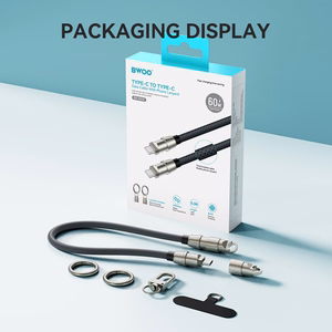 BWOO hihnakaapeli USB-C - USB-C 0.3m 60W hihnalla