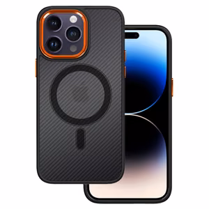 Tel Protect Magnetic Carbon Suojakuori iPhone 13 Pro:lle musta-oranssi