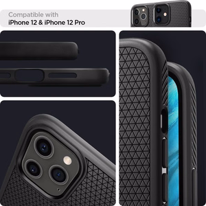 Spigen Liquid Air -kotelo iPhone 12 / iPhone 12 Pro - Matta musta
