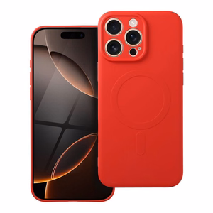 Silikoninen Mag Cover iPhone 16 PRO MAX:lle yhteensopiva MagSafen kanssa punainen