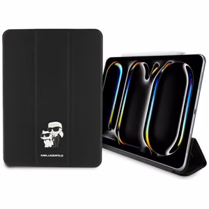 Karl Lagerfeld Saffiano Magneettinen Karl & Choupette iPad Pro 11" 2024 Book Cover Suojakuori - Musta