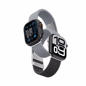 2 kpl AmazingThing Blend Band Apple Watch 45/46/49mm:lle - harmaa-musta / harmaa