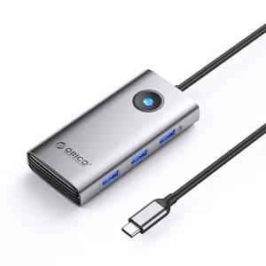 Orico PW11 6in1 USB-C Docking Station 3x USB-A 3.0 1x USB-C 3.0 1x USB-C PD 100 W 1x HDMI 4K 30Hz - Gray