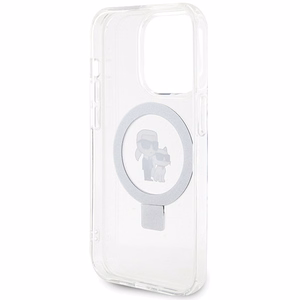 Karl Lagerfeld Ring Stand Karl&Choupette MagSafe case for iPhone 13 Pro Max - white