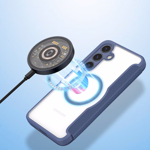 Dux Ducis Skin X Pro -suojakuori Samsung S24+:lle magneettisormuksella ja läpällä - sininen