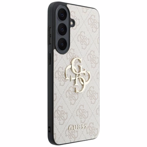 Guess Leather 4G Metal Logo -suojakuori Samsung Galaxy S26 FE – vaaleanpunainen