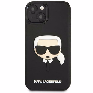 Karl Lagerfeld KLHCP14MKH3DBK iPhone 14 Plus 6.7 "musta / musta kovakotelo 3D kumi Karl's Head".