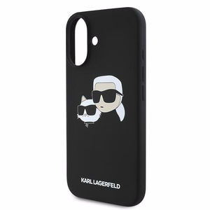 Karl Lagerfeld Silikoninen Nauble Heads Print MagSafe Suojakuori iPhone 16 Plus:lle - Musta