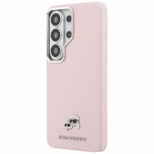 Karl Lagerfeld Suojakuori Saffiano KC Metal Logo MagSafe Samsung Galaxy S26 Ultra:lle vaaleanpunainen