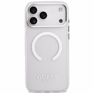 Guess Metal Outline MagSafe -kuori iPhone 17 Pro Max - hopea