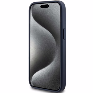 Guess 4G Triangle Metal Logo suojakuori iPhone 15 Plus / 14 Plus:lle - sininen