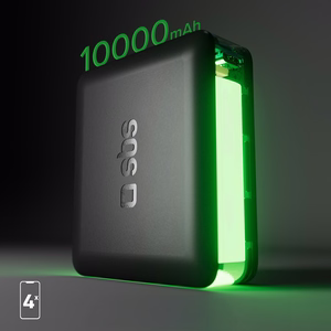 Powerbank SBS TEBB10000HDPD20K 10000 mAh Power Delivery -virtalähteellä - musta