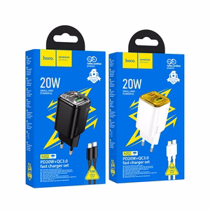 Puhelinlaturi Hoco USB A + USB C QC3.0 PD 3A 20W + kaapeli USB C - Lightning N52 valkoinen