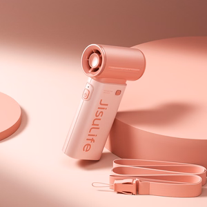 Jisulife Life9 3600 mAh kannettava USB-käsituuletin ja minipuhallin, vaaleanpunainen