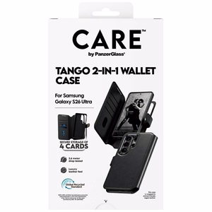 CARE by PanzerGlass Tango 2-in-1 lompakkosuojakuori Samsung Galaxy S26 Ultra musta
