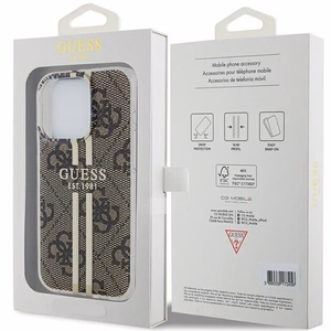 Guess suojakuori iPhone 15 Pro GUHCP15MH4PSEGW 4G Gold Stripe ruskea