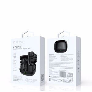 Devia AI TWS PRO 7 Bluetooth-kuulokkeet, BT 5.4, mustat