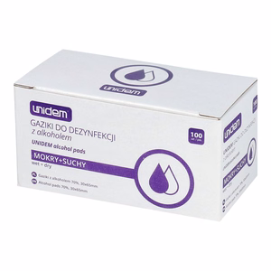 UniDem wet and dry cleaning wipes for LCD screens and glasses, 100 pcs. (50 + 50)