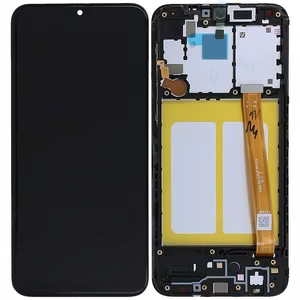 LCD screen Samsung A202 A20e with touch screen and frame original Black (service pack)