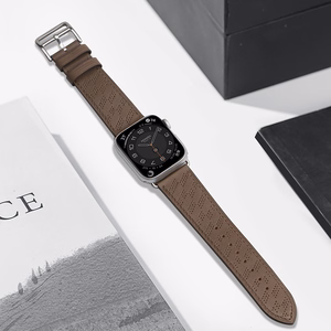 Nahkainen Hihna Apple Watch 38 / 40 / 41 mm ranneke - tummanruskea