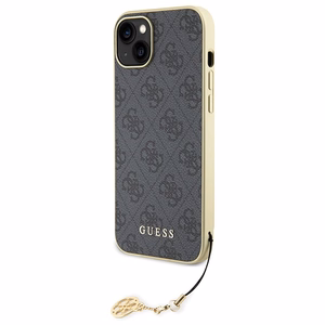 Guess 4G Charms Collection suojakuori iPhone 15 Plus:lle - harmaa