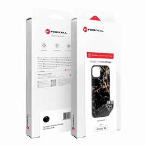 Case for iPhone 15 Forcell F-Protect Mirage compatible with Magsafe Military Drop-Test black marble