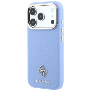 Guess Saffiano Small 4G & Classic Logo -suojakuori laitteelle iPhone 18 Pro / 17 Pro, MagSafe-yhteensopiva – vaaleansininen