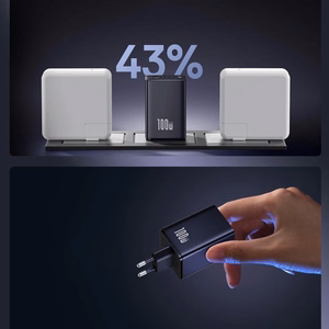 Baseus EnerFill FE11 100W Seinälaturi 2x USB-C + USB-A - musta