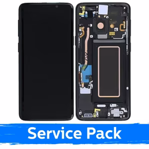 LCD-näyttö yhteensopiva Samsung G960 S9 kehyksellä / Midnight Black / (Service Pack)