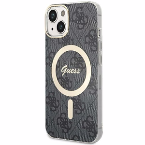 Guess IML 4G MagSafe Suojakuori iPhone 15:lle - musta