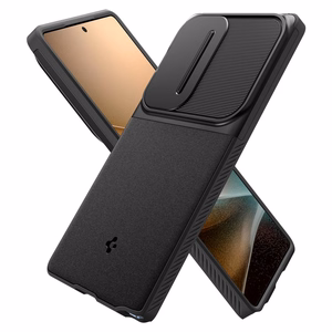 Spigen Optik Armor suojakuori Samsung Galaxy S25 Ultra -puhelimelle musta
