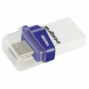 Integral Micro Fusion USB 3.0 OTG flash drive with USB-A and Micro-USB, 16 GB, white