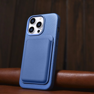 iCarer Litchi Premium Nahkakotelo iPhone 14 Pro Max Magneettinen nahkakotelo MagSafe vaaleansininen (WMI14220712-LB)