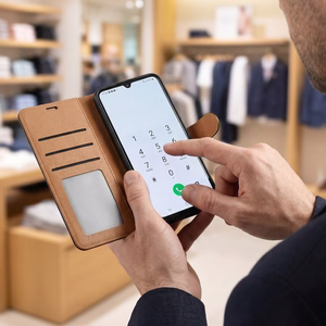 Smart Luxe nahkainen suojakuori Samsung Galaxy S25 ruskea