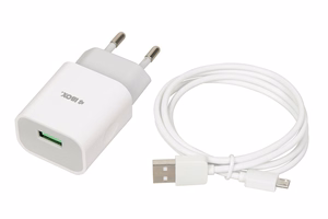 Laturi iBOX C-41 USB 2A, 1 USB-portti, microUSB-kaapeli, valkoinen