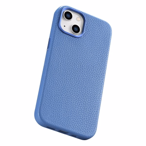 iCarer Litchi Premium Nahkakotelo iPhone 14 Plus Magneettinen nahkakotelo MagSafe vaaleansininen (WMI14220711-LB)