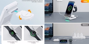 Langaton latausteline CHOETECH, 15W, 3-in-1